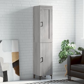 Aparador alto madera contrachapada gris Sonoma 34,5x34x180 cm de vidaXL, Aparadores - Ref: Foro24-3200135, Precio: 101,99 €, ...