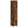 Aparador de madera contrachapada roble ahumado 34,5x34x180 cm de vidaXL, Aparadores - Ref: Foro24-3200134, Precio: 98,58 €, D...