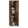 Aparador de madera contrachapada roble ahumado 34,5x34x180 cm de vidaXL, Aparadores - Ref: Foro24-3200134, Precio: 98,58 €, D...