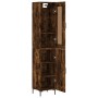 Aparador de madera contrachapada roble ahumado 34,5x34x180 cm de vidaXL, Aparadores - Ref: Foro24-3200134, Precio: 98,58 €, D...