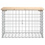 Garden bench design with gabion baskets made of solid pine wood 63x31.5x42cm by vidaXL, garden benches - Ref: Foro24-834344, ...