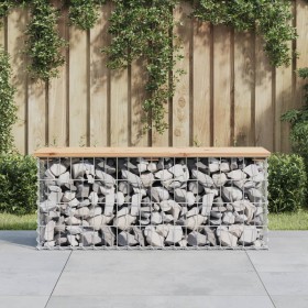 Gabionen-Design-Gartenbank aus massivem Kiefernholz, 103 x 31,5 x 42 cm von vidaXL, Gartenbänke - Ref: Foro24-834350, Preis: ...