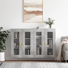 Wall cabinets 2 pcs concrete gray engineered wood by vidaXL, Sideboards - Ref: Foro24-3197925, Price: 168,99 €, Discount: %