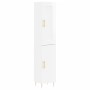 Aparador alto madera contrachapada blanco brillo 34,5x34x180 cm de vidaXL, Aparadores - Ref: Foro24-3200123, Precio: 114,67 €...