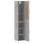 Aparador de madera contrachapada gris hormigón 34,5x34x180 cm de vidaXL, Aparadores - Ref: Foro24-3200125, Precio: 87,68 €, D...