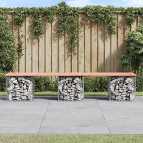 Bank garden design with gabions made of Douglas fir wood 203x44x42 cm by vidaXL, garden benches - Ref: Foro24-834342, Price: ...