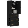 Aparador alto madera contrachapada negro 69,5x34x180 cm de vidaXL, Aparadores - Ref: Foro24-3195828, Precio: 157,17 €, Descue...