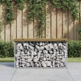 Bank garden design gabion impregnated pine wood 83x31.5x42 cm by vidaXL, garden benches - Ref: Foro24-834349, Price: 58,00 €,...