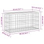 Bank garden design gabion impregnated pine wood 83x31.5x42 cm by vidaXL, garden benches - Ref: Foro24-834349, Price: 60,57 €,...