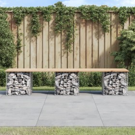 Gabionen-Design-Gartenbank aus massivem Kiefernholz, 203 x 44 x 42 cm von vidaXL, Gartenbänke - Ref: Foro24-834341, Preis: 13...