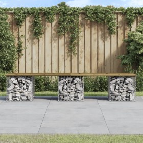 Gartenbank im Gabionen-Design aus imprägniertem Kiefernholz, 203 x 44 x 42 cm von vidaXL, Gartenbänke - Ref: Foro24-834343, P...