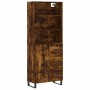 Aparador alto madera contrachapada roble ahumado 69,5x34x180 cm de vidaXL, Aparadores - Ref: Foro24-3189474, Precio: 158,67 €...