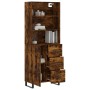 Aparador alto madera contrachapada roble ahumado 69,5x34x180 cm de vidaXL, Aparadores - Ref: Foro24-3189474, Precio: 158,67 €...