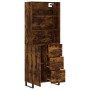 Aparador alto madera contrachapada roble ahumado 69,5x34x180 cm de vidaXL, Aparadores - Ref: Foro24-3189474, Precio: 158,67 €...