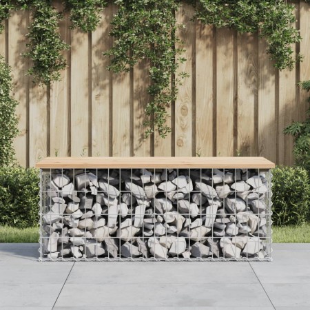 Gabionen-Design-Gartenbank aus massivem Kiefernholz, 103 x 44 x 42 cm von vidaXL, Gartenbänke - Ref: Foro24-834359, Preis: 10...