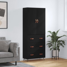 Tall black plywood sideboard 69.5x34x180 cm by vidaXL, Sideboards - Ref: Foro24-3195820, Price: 189,99 €, Discount: %