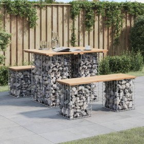 Gabionen-Design-Gartenbank aus massivem Kiefernholz, 100 x 70 x 72 cm von vidaXL, Gartenbänke - Ref: Foro24-834362, Preis: 74...