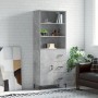 Concrete gray plywood tall sideboard 69.5x34x180 cm by vidaXL, Sideboards - Ref: Foro24-3189473, Price: 154,71 €, Discount: %