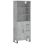 Aparador alto madera contrachapada gris hormigón 69,5x34x180 cm de vidaXL, Aparadores - Ref: Foro24-3189473, Precio: 154,71 €...