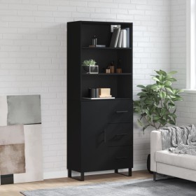 Aparador alto madera contrachapada negro 69,5x34x180 cm de vidaXL, Aparadores - Ref: Foro24-3189470, Precio: 160,99 €, Descue...