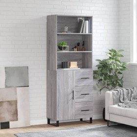 High sideboard sonoma gray plywood 69.5x34x180 cm by vidaXL, Sideboards - Ref: Foro24-3189475, Price: 161,00 €, Discount: %