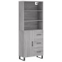 Aparador alto madera contrachapada gris sonoma 69,5x34x180 cm de vidaXL, Aparadores - Ref: Foro24-3189475, Precio: 160,99 €, ...