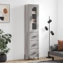 Aparador alto madera contrachapada gris Sonoma 34,5x34x180 cm de vidaXL, Aparadores - Ref: Foro24-3199247, Precio: 123,43 €, ...