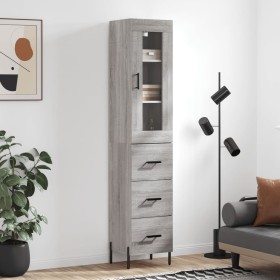 Aparador alto madera contrachapada gris Sonoma 34,5x34x180 cm de vidaXL, Aparadores - Ref: Foro24-3199247, Precio: 122,99 €, ...