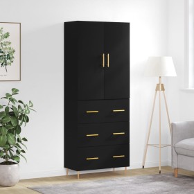 Aparador alto madera contrachapada negro 69,5x34x180 cm de vidaXL, Aparadores - Ref: Foro24-3195836, Precio: 179,99 €, Descue...