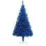 Künstlicher Weihnachtsbaum mit LEDs und blauer Stütze 210 cm PVC von vidaXL, Weihnachtsbäume - Ref: Foro24-3077424, Preis: 52...