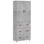 Aparador alto madera contrachapada gris hormigón 69,5x34x180 cm de vidaXL, Aparadores - Ref: Foro24-3195823, Precio: 178,28 €...