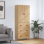 Aparador alto madera contrachapada color roble 69,5x34x180 cm de vidaXL, Aparadores - Ref: Foro24-3195822, Precio: 173,78 €, ...