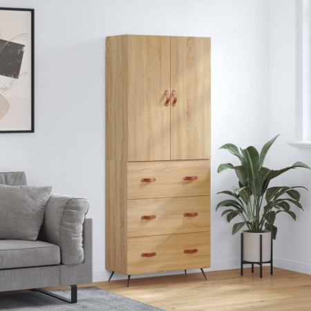 Aparador alto madera contrachapada color roble 69,5x34x180 cm de vidaXL, Aparadores - Ref: Foro24-3195822, Precio: 173,99 €, ...