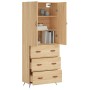 Aparador alto madera contrachapada color roble 69,5x34x180 cm de vidaXL, Aparadores - Ref: Foro24-3195822, Precio: 173,99 €, ...