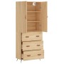 Aparador alto madera contrachapada color roble 69,5x34x180 cm de vidaXL, Aparadores - Ref: Foro24-3195822, Precio: 173,99 €, ...