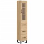 Aparador de madera contrachapada roble Sonoma 34,5x34x180 cm de vidaXL, Aparadores - Ref: Foro24-3199260, Precio: 141,23 €, D...