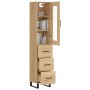 Aparador de madera contrachapada roble Sonoma 34,5x34x180 cm de vidaXL, Aparadores - Ref: Foro24-3199260, Precio: 141,23 €, D...