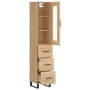 Aparador de madera contrachapada roble Sonoma 34,5x34x180 cm de vidaXL, Aparadores - Ref: Foro24-3199260, Precio: 141,23 €, D...