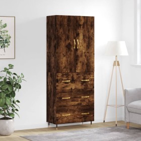 Tall smoked oak plywood highboard 69.5x34x180 cm by vidaXL, Sideboards - Ref: Foro24-3195832, Price: 161,99 €, Discount: %