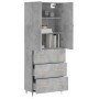 Concrete gray plywood tall sideboard 69.5x34x180 cm by vidaXL, Sideboards - Ref: Foro24-3195831, Price: 152,99 €, Discount: %