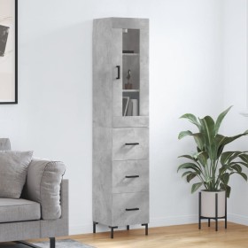 Aparador de madera contrachapada gris hormigón 34,5x34x180 cm de vidaXL, Aparadores - Ref: Foro24-3199237, Precio: 113,99 €, ...