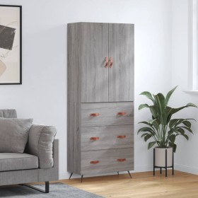 Aparador alto madera contrachapada gris sonoma 69,5x34x180 cm de vidaXL, Aparadores - Ref: Foro24-3195825, Precio: 169,99 €, ...