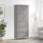 High sideboard sonoma gray plywood 69.5x34x180 cm by vidaXL, Sideboards - Ref: Foro24-3195833, Price: 161,04 €, Discount: %