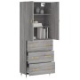 High sideboard sonoma gray plywood 69.5x34x180 cm by vidaXL, Sideboards - Ref: Foro24-3195833, Price: 161,04 €, Discount: %