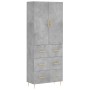 Aparador alto madera contrachapada gris hormigón 69,5x34x180 cm de vidaXL, Aparadores - Ref: Foro24-3195839, Precio: 175,55 €...