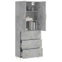 Aparador alto madera contrachapada gris hormigón 69,5x34x180 cm de vidaXL, Aparadores - Ref: Foro24-3195839, Precio: 175,55 €...