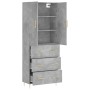 Aparador alto madera contrachapada gris hormigón 69,5x34x180 cm de vidaXL, Aparadores - Ref: Foro24-3195839, Precio: 175,55 €...