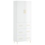 Aparador alto madera contrachapada blanco brillo 69,5x34x180 cm de vidaXL, Aparadores - Ref: Foro24-3195837, Precio: 175,09 €...