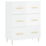 Aparador alto madera contrachapada blanco brillo 69,5x34x180 cm de vidaXL, Aparadores - Ref: Foro24-3195837, Precio: 175,09 €...