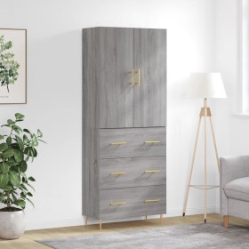 Aparador alto madera contrachapada gris sonoma 69,5x34x180 cm de vidaXL, Aparadores - Ref: Foro24-3195841, Precio: 173,99 €, ...